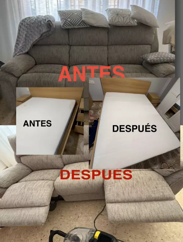 Limpieza de tapicería, sofá, alfombra, colchones etc..