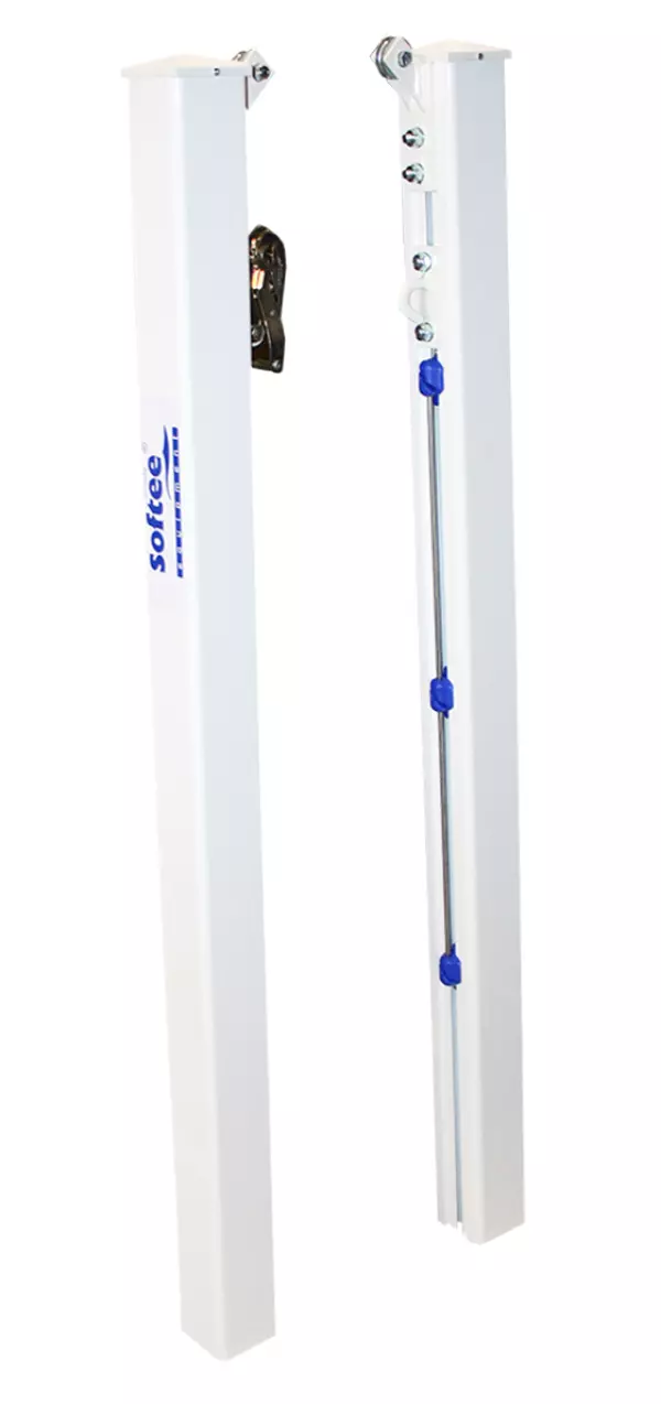JUEGO POSTES TENIS FIJOS ALUMINIO SECION CUADRADA 80 X 80 MM