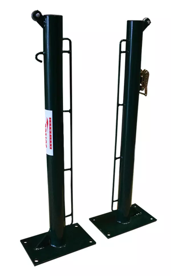 JUEGO POSTES DE TENIS FIJOS  80 MM CON BASE PARA ATORNILLAR