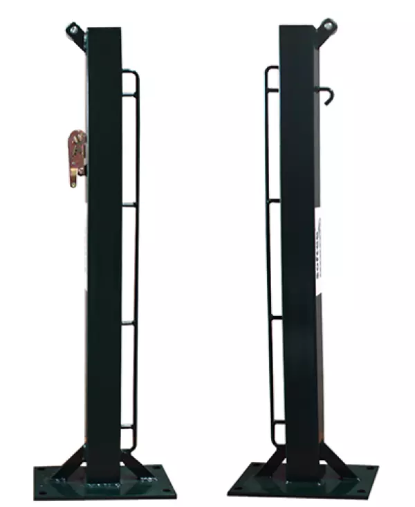 JUEGO POSTES DE TENIS FIJOS CUADRADO 80 X 80 MM CON BASE PARA ATORNILLAR