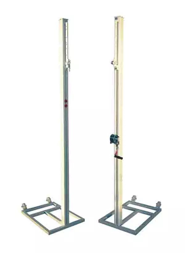 JUEGO POSTES VOLEIBOL TRASLADABLES DE ALUMINIO SECCION CUADRADA 80 X 80MM