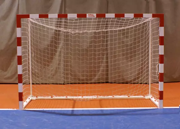 JUEGO PORTERIAS F.SALA/BALONMANO METALICAS TRASLADABLES 80X80MM CON BASE 80X40MM