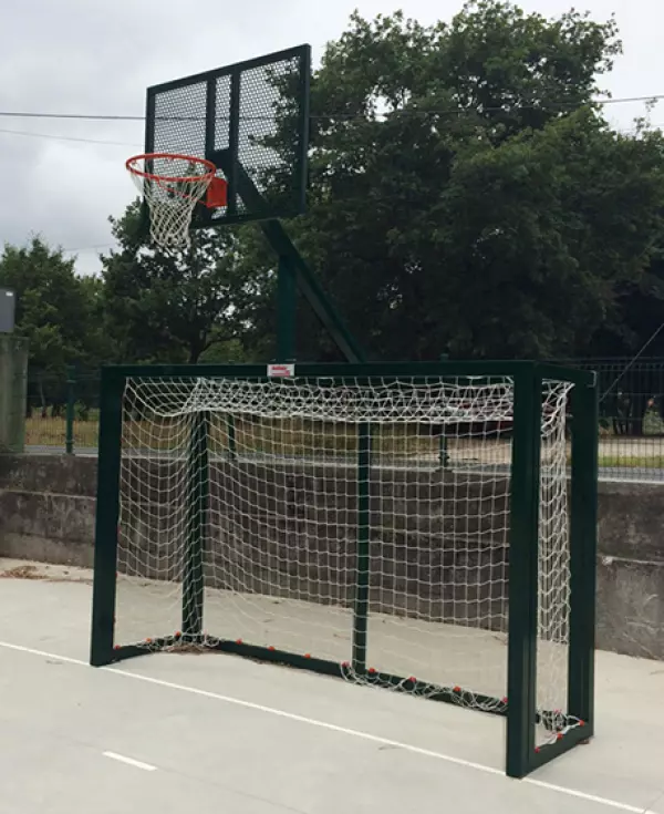 JUEGO PORTERIAS F.SALA/BALONMANO - CANASTA BASKET GRIS/VERDE