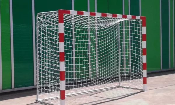 JUEGO PORTERIAS ALUMINIO BALONMANO-FUTBOL SALA 80X80 TRASLADABLES CON BASE TUBO REDONDO portes gratis