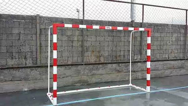 JUEGO PORTERIAS F.SALA/BALONMANO ALUMINIO TRASLADABLES 80X80MM CON BASE 80X40MM