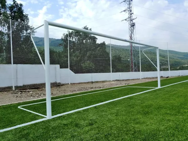 JUEGO PORTERIAS ALUMINIO FUTBOL 7  120X100 MM FIJAS PORTES PAGADOS