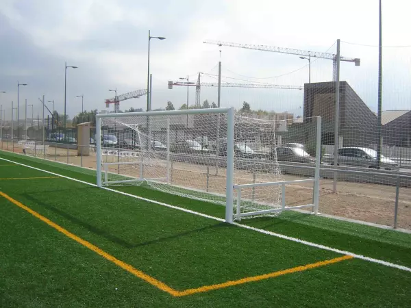 JUEGO PORTERIAS ALUMINIO FUTBOL 7  120X100 MM ABATIBLES CON ARQUILLOS# LACADOS