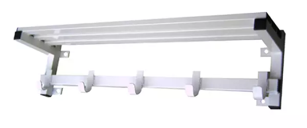 PERCHERO CON ESTANTE SUPERIOR ANTIVANDALICO DE 1 METRO#