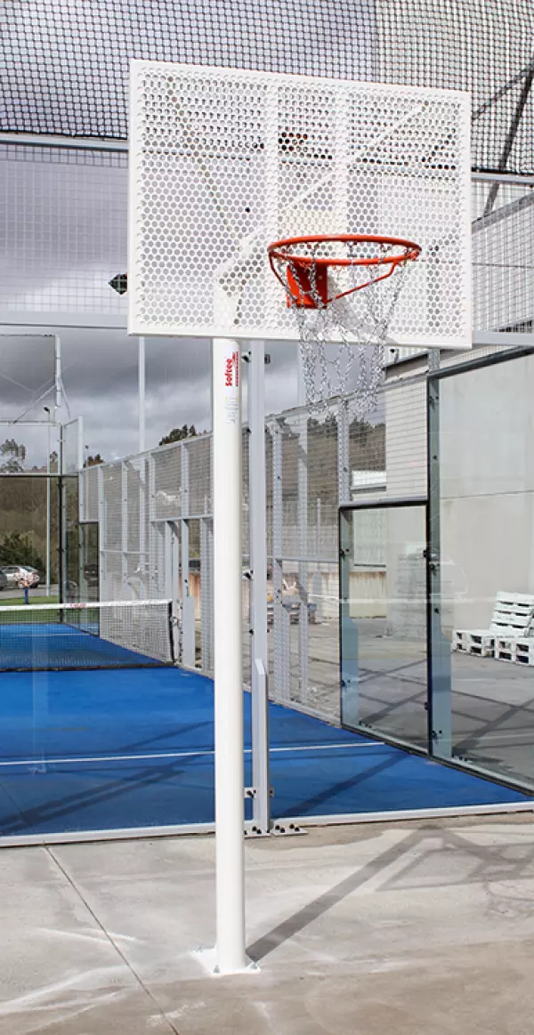 JUEGO CANASTAS ANTIVANDALICAS MINIBASKET NEW TUBO 114 MM LACADA -INCLUYE AROS, REDES Y TABLEROS-