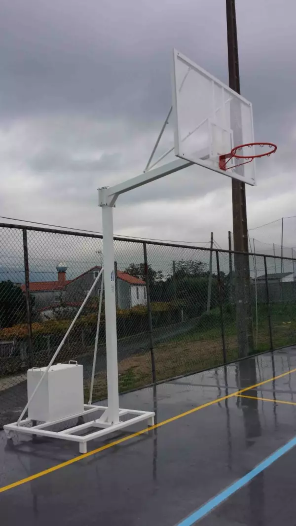 JUEGO CANASTAS BALONCESTO DELUXE MONOTUBO TUBO 100 TRASLADABLE 2 RUEDAS CON CARRO  -SIN TABLERO, ARO