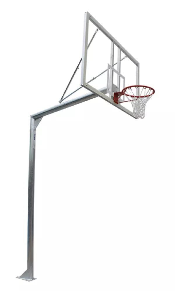 JUEGO CANASTAS GALVANIZADAS BALONCESTO MONOTUBO NEW TUBO 114 MM FIJAS CON BASE ANCLAJE-SIN TABLERO,ARO