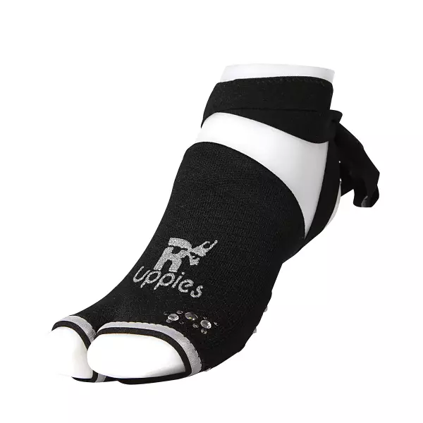 Calcetín UPPIES GLAMOUR Color NEGRO. Talla ADULTOS: M (38-41) YOGA PILATES