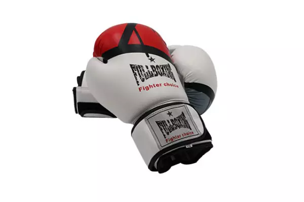 PAR DE GUANTES BOXEO FULLBOXING CRATER - 14OZ, BLANCO/ROJO/NEGRO#