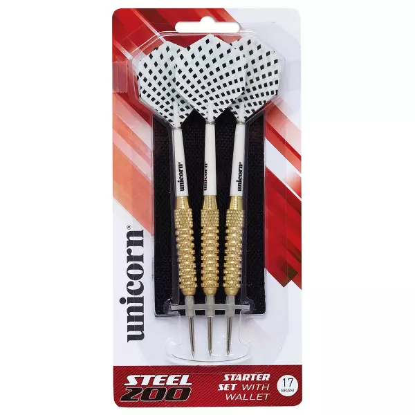 Set 3 dardos p.acero "STEEL 200" con funda. 19gr