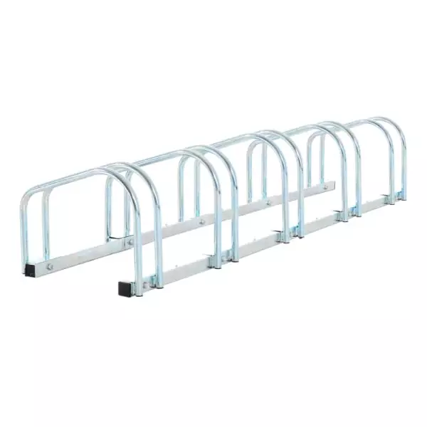 Aparcamiento para 5 Bicicletas Estacionamiento para Aparcar Bicicletas para Interior y Exterior 145x33x27cm Plata