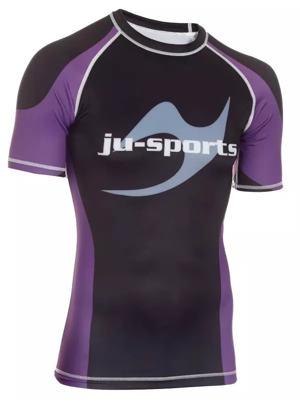 RASHGUARD BJJ MANGA CORTA MORADO JUSPORTS CAMISETA COMPRESION