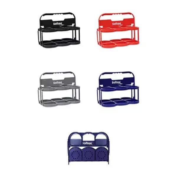 PORTABOTELLAS PLEGABLE DELUXE  PARA 6 BOTELLAS - 6 BTLL, AZUL