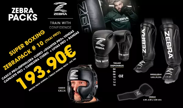 PACK BOXING / MMA Nº 10 GUANTES,ESPINILLERA,VENDAS,CASCO