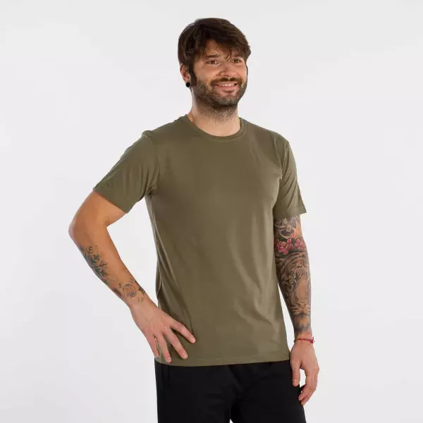 CAMISETA SOFTEE SPORTWEAR HOMBRE - L, VERDE MILITAR