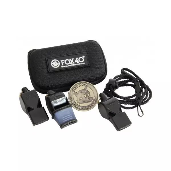 Pack 3 Silbatos Fox 40 Con Estuche y Moneda FUTBOL