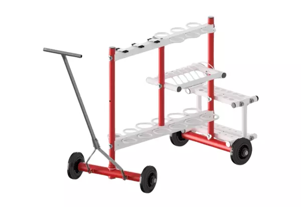 Carro multimaterial POLANIK, con ruedas. Acero.ATLETISMO