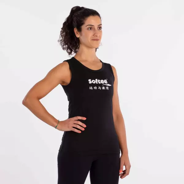 CAMISETA SOFTEE TIRANTES MOMENTUM MUJER - NEGRO, M