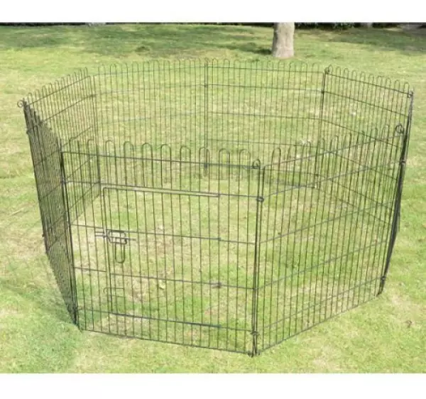 Parque Perros Jaula Plegable Mascotas Cerca Entrenamiento Cachorros 8 Vallas (71x76cm)