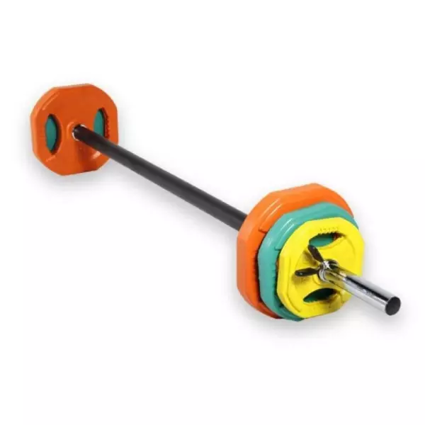 Kit de barra de musculación y discos de pesas