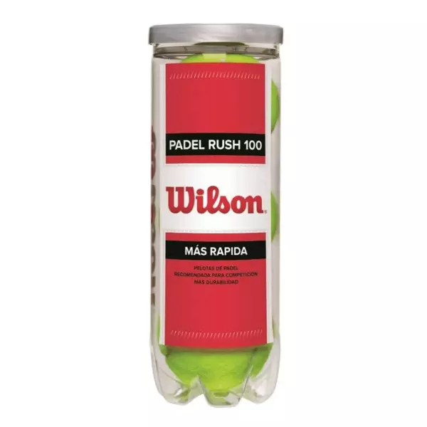 BOTE 3 PELOTAS DE PADEL WILSON 'RUSH 100'