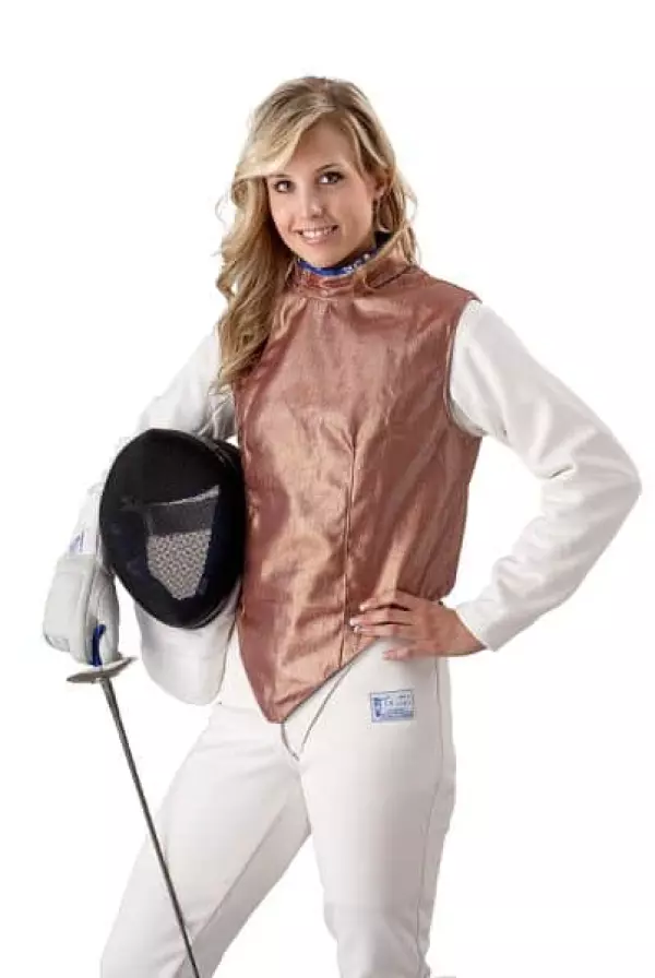 Chaqueta eléctrica de florete mujer Inox Rojo ESGRIMA
