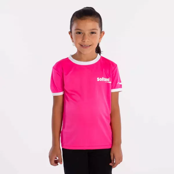 CAMISETA SOFTEE GALAXY NIÑA - FUCSIA FLUOR/BLANCO, 10 AÑOS