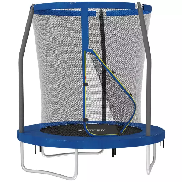 Trampolín para niños trampolines de jardín con red de seguridad estructura de acero 183x200 cm Azul CAMA ELASTICA