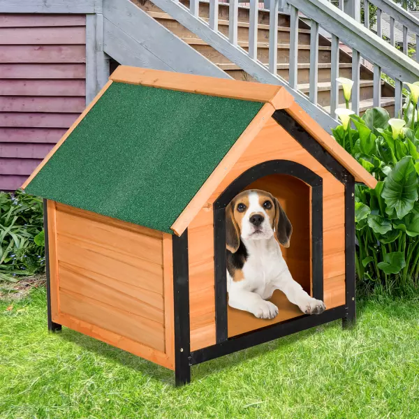 Caseta de Madera Maciza para Perro - Casa de Perro Impermeable con Patas Elevadas para Interior y Exterior -72x76x76cm PREGUNTAR STOCK