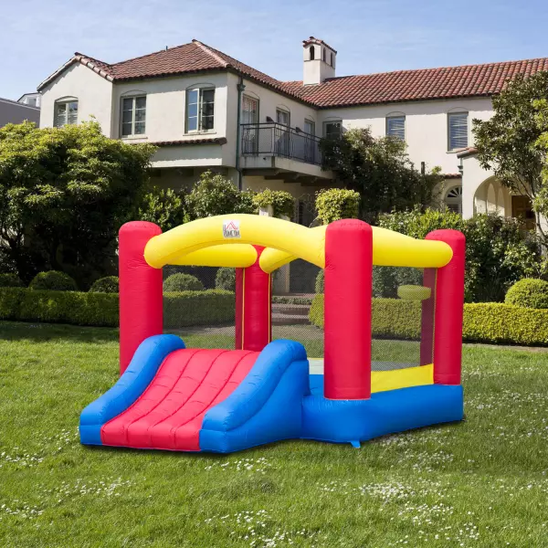 Castillo Hinchable Infantil para Saltar y Jugar -Multicolores - Tela de Nylon 420D - 366x274x183 cm