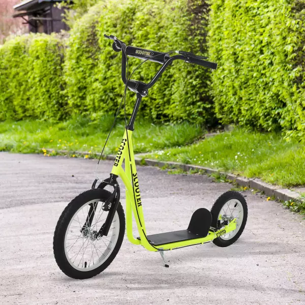 Patinete para Niños Mayores de 5 Años con Neumáticos Freno Altura Ajustable Amarillo