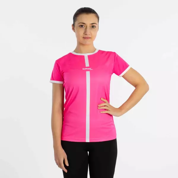 CAMISETA SOFTEE TIPEX MUJER  - FUCSIA FLUOR/BLANCO, S