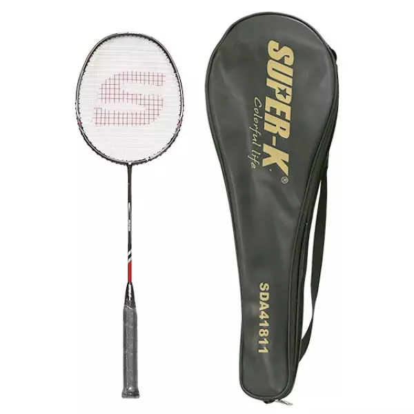 RAQUETA BÁDMINTON SUPER-K METRÓPOLIS DE CARBONO -COLORES VARIADOS - SIN FUNDA-