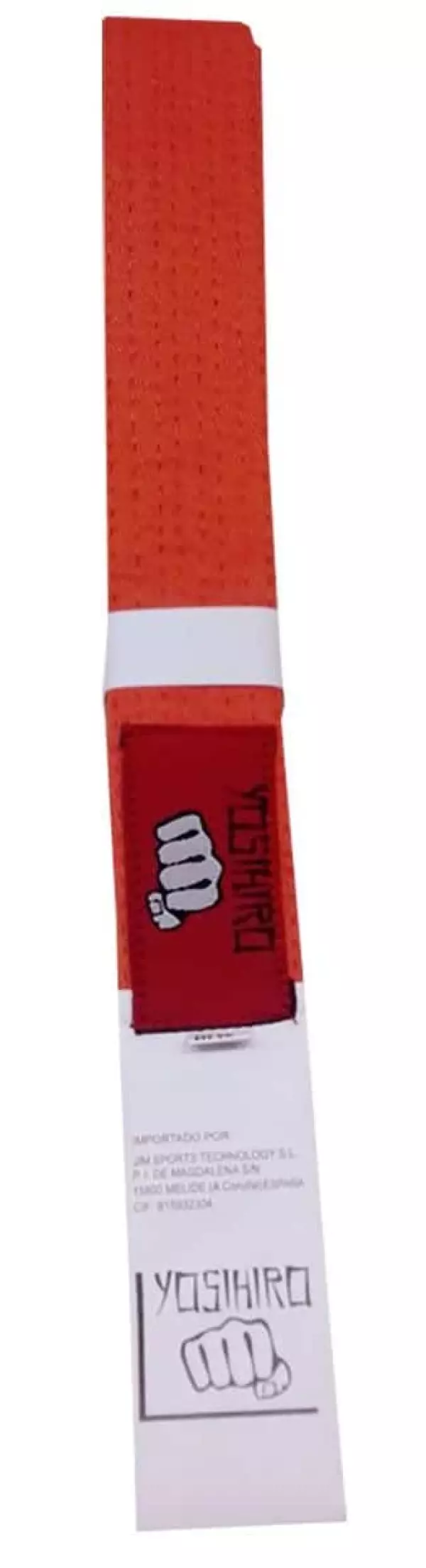 CINTURON KARATE/JUDO YOSIHIRO 100% ALGODON - NARANJA, ADULTO