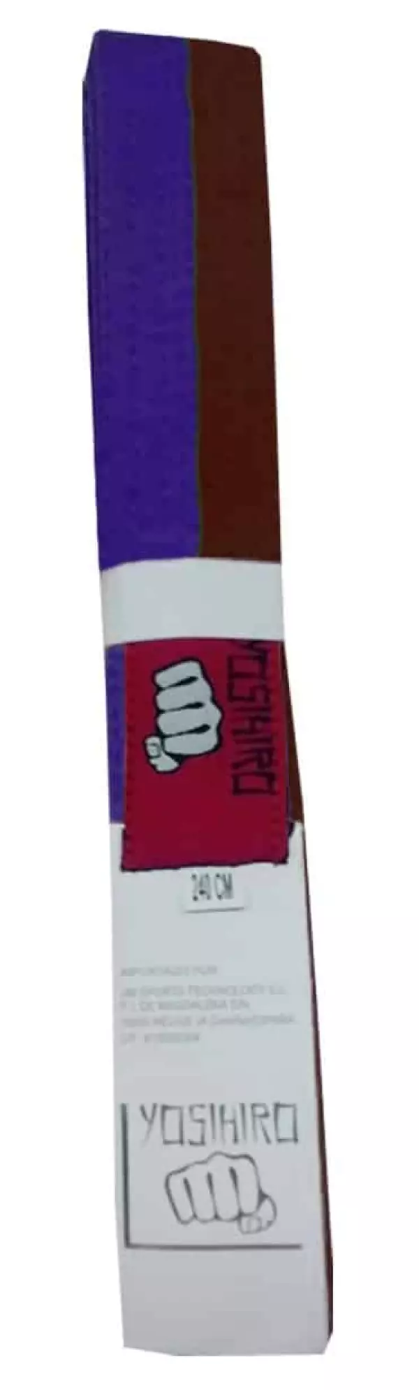 CINTURON KARATE/JUDO YOSIHIRO 100% ALGODON - AZUL/MARRON, ADULTO
