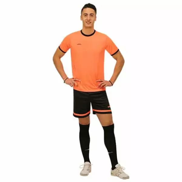 PANTALÓN CORTO SOFTEE PRIMAX NEW NIÑO - NEGRO/CORAL FLUOR, 4 AÑOS SIN BOLSILLOS