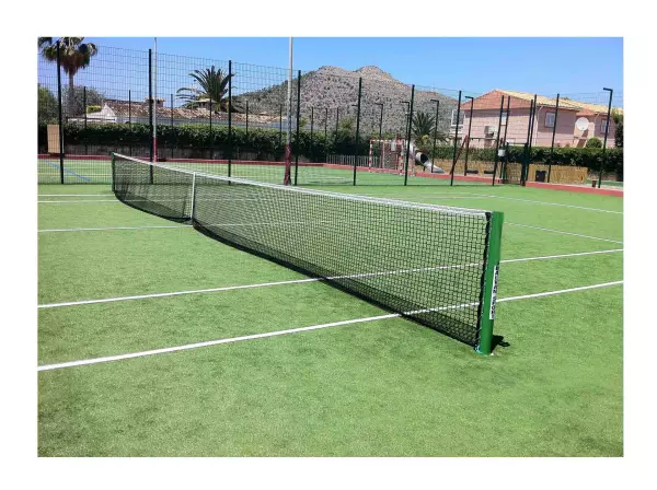 Juego postes de tenis anclados de aluminio Ø 90 mm