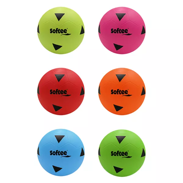 PELOTA MULTIUSO PVC - 20CM, LIMA/NEGRO