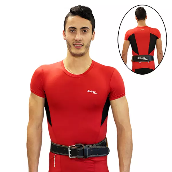 CINTURON SOFTEE FITNESS CUERO - XL, NEGRO