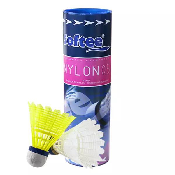 VOLANTES BADMINTON SOFTEE '0.5' 6UDS - BLANCO, UNICA