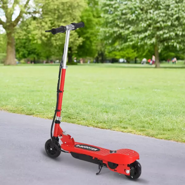 Patinete Eléctrico Niño 7-14 Años E-Scooter Plegable Manillar Ajustable Carga 50kg Rojo