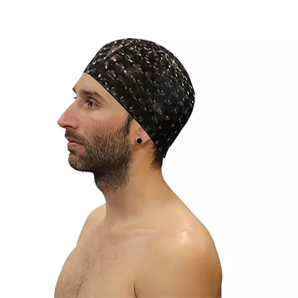 GORRO NATACION SOFTEE POLIURETANO 3D - SENIOR, NEGRO