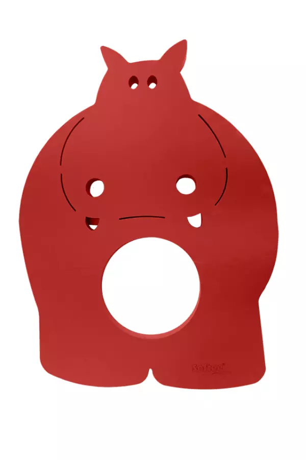 TAPIZ CON FORMA DE HIPOPOTAMO - ROJO, UNICA