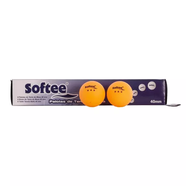 CAJA 6UDS PELOTAS TENIS DE MESA 40MM SOFTEE - 40MM, NARANJA