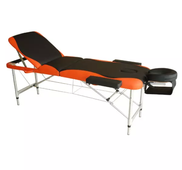Camilla de Masaje Plegable y Portátil para Fisioterapia - Negro y Naranja - PU y Estructura Aluminio - 185x60 cm preguntar stock