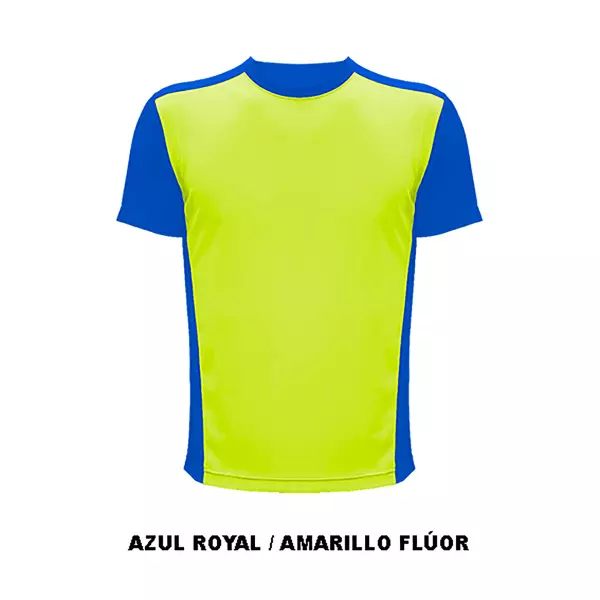 CAMISETA TECNICA ACTIVE UNISEX ADULTO  - ROYAL/AMARILLO FLUOR, S